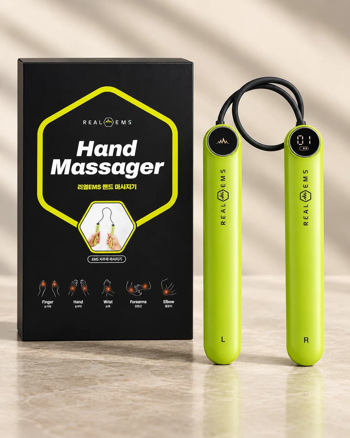 Hand Massager framifrån med förpackning